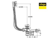 MEDIDAS VALVULA y REBOSADERO BAÑERA SIMPLEX VIEGA